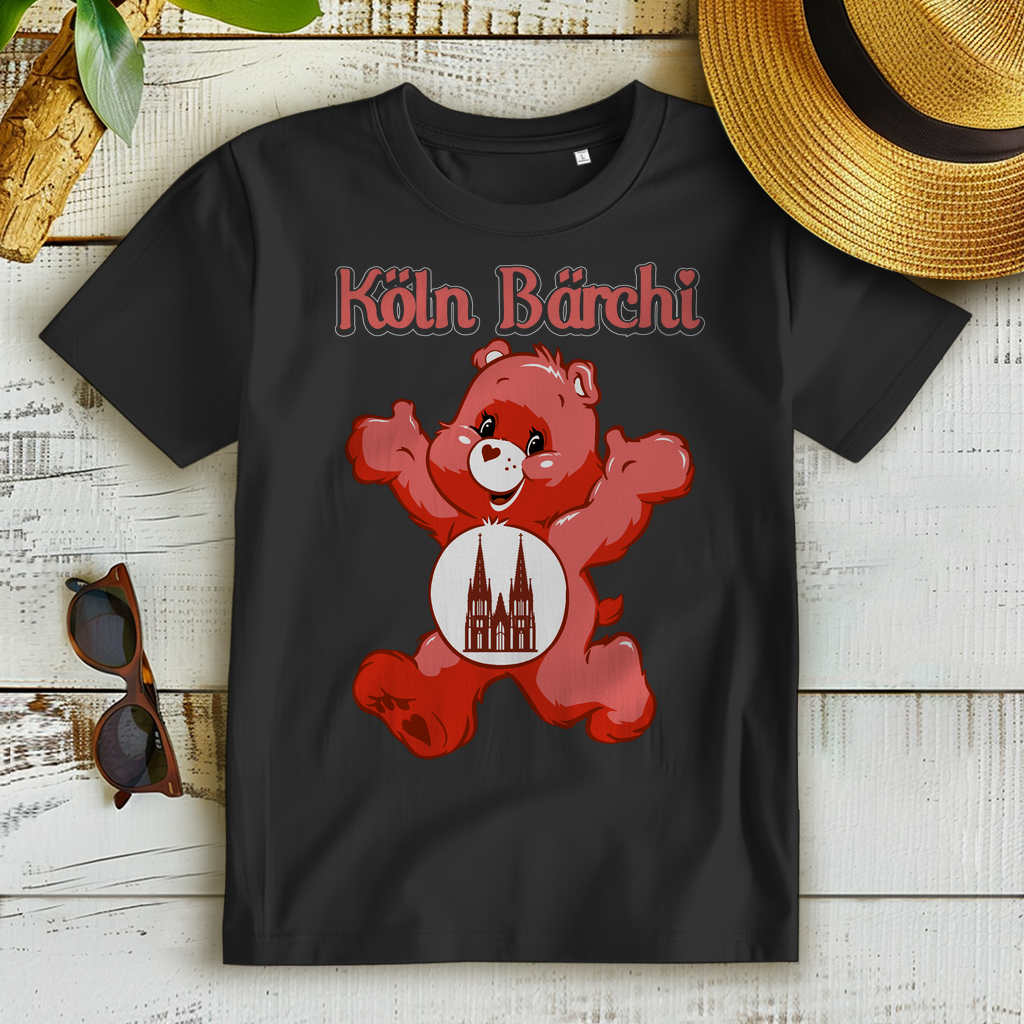 Köln Bärchi Rot Glücksbärchi - Damen Premium Bio T-Shirt Schwarz