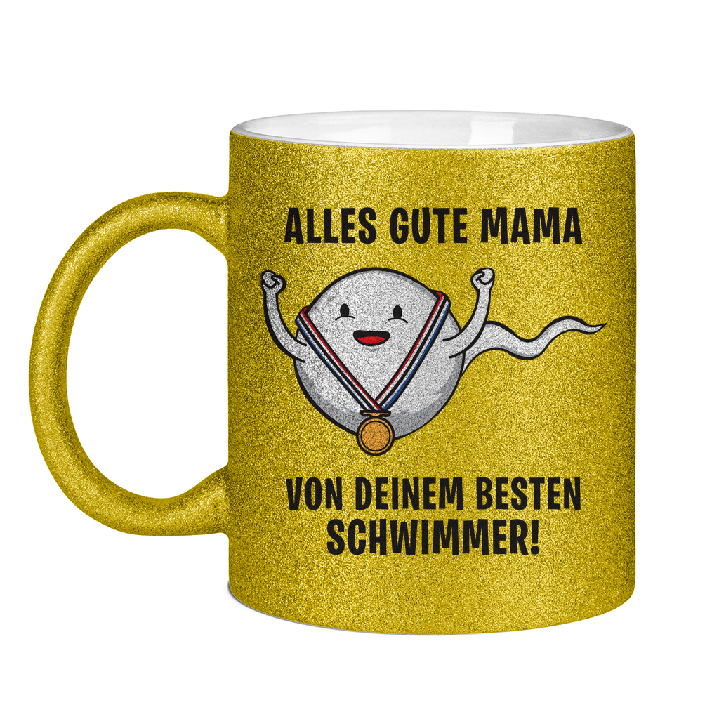 Alles gute Mama von deinem besten Schwimmer! - Glitzertasse