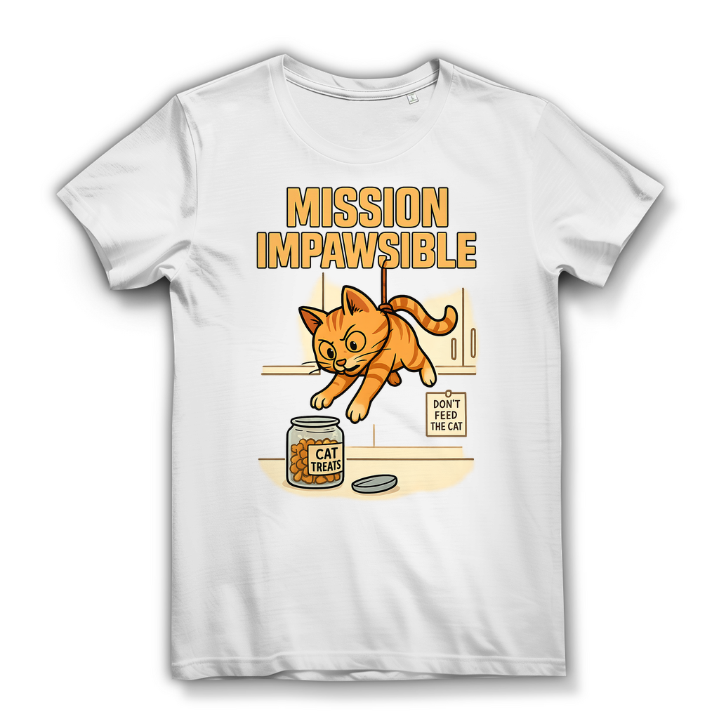 Mission Impawsible Katze - Damen Premium Bio T-Shirt White