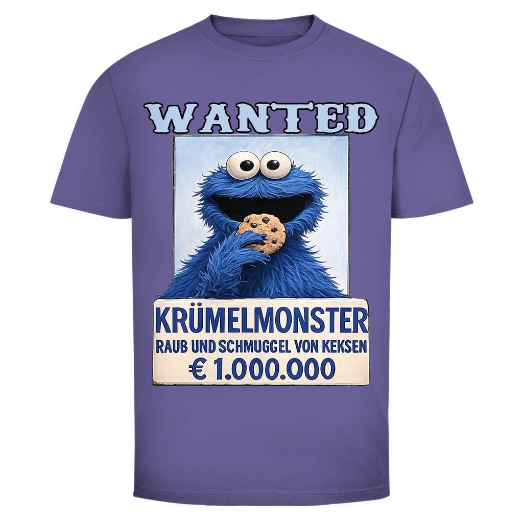 Wanted Krümelmonster Raub und Schmuggel von Keksen - Herren T-Shirt Millennial Lilac
