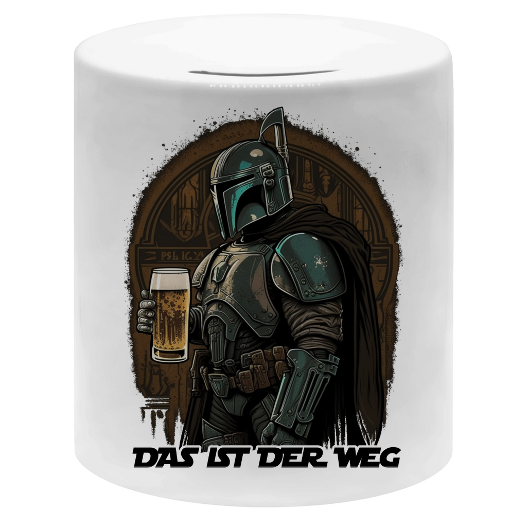 Das ist der Weg Mandalorianer Bier - Sparbüchse Money Box White