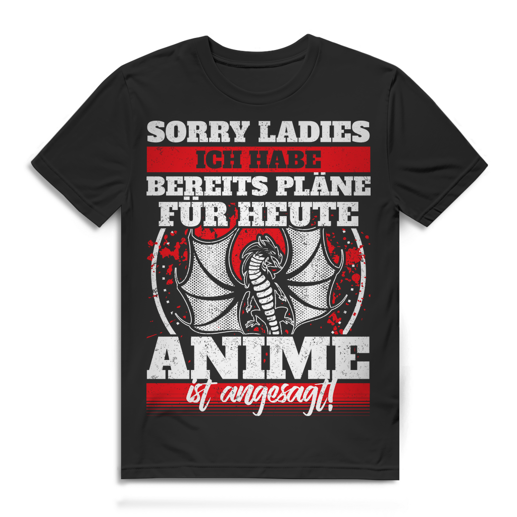 Sorry Ladies ich habe Pläne – Anime ist angesagt! Herren Otaku Bio T‑Shirt Black