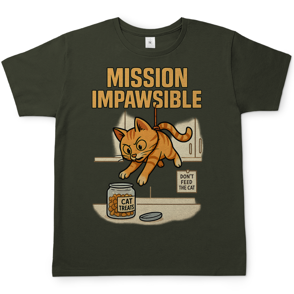 Mission Impawsible Katze - Herren T-Shirt Urban Khaki