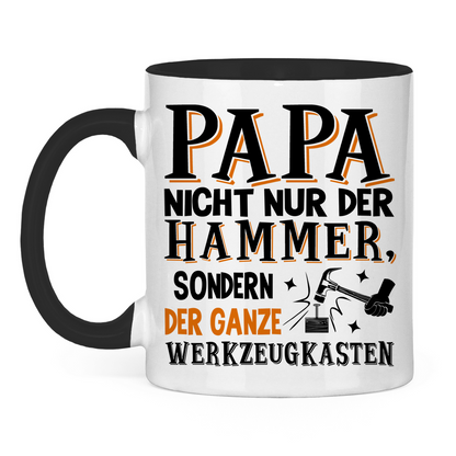 Papa nicht nur der Hammer sondern der ganze Werkzeugkasten - Tasse zweifarbig