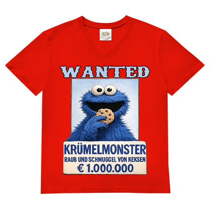 Wanted Krümelmonster Raub und Schmuggel von Keksen - Herren V-Neck T-Shirt Red