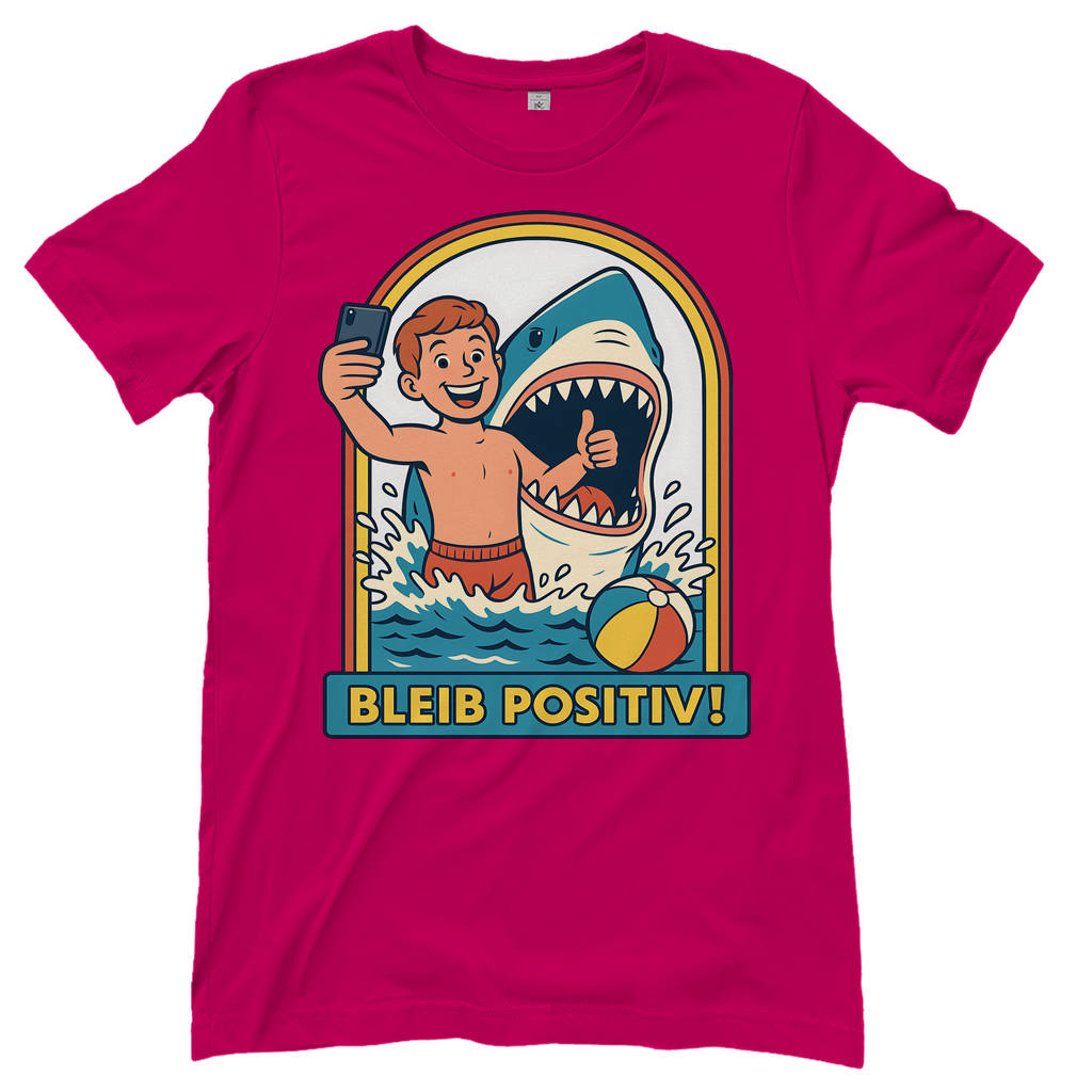 Bleib Positiv Hai Selfie Retro - Damen T-Shirt Sorbet