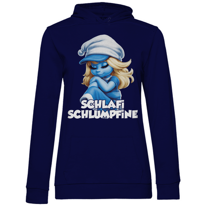 Schlafi Schlumpfine Grafik - Damen Hoodie Navy Blue