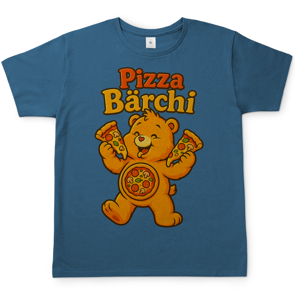 Pizza Bärchi - Glücksbärchi - Herren T-Shirt Stone Blue