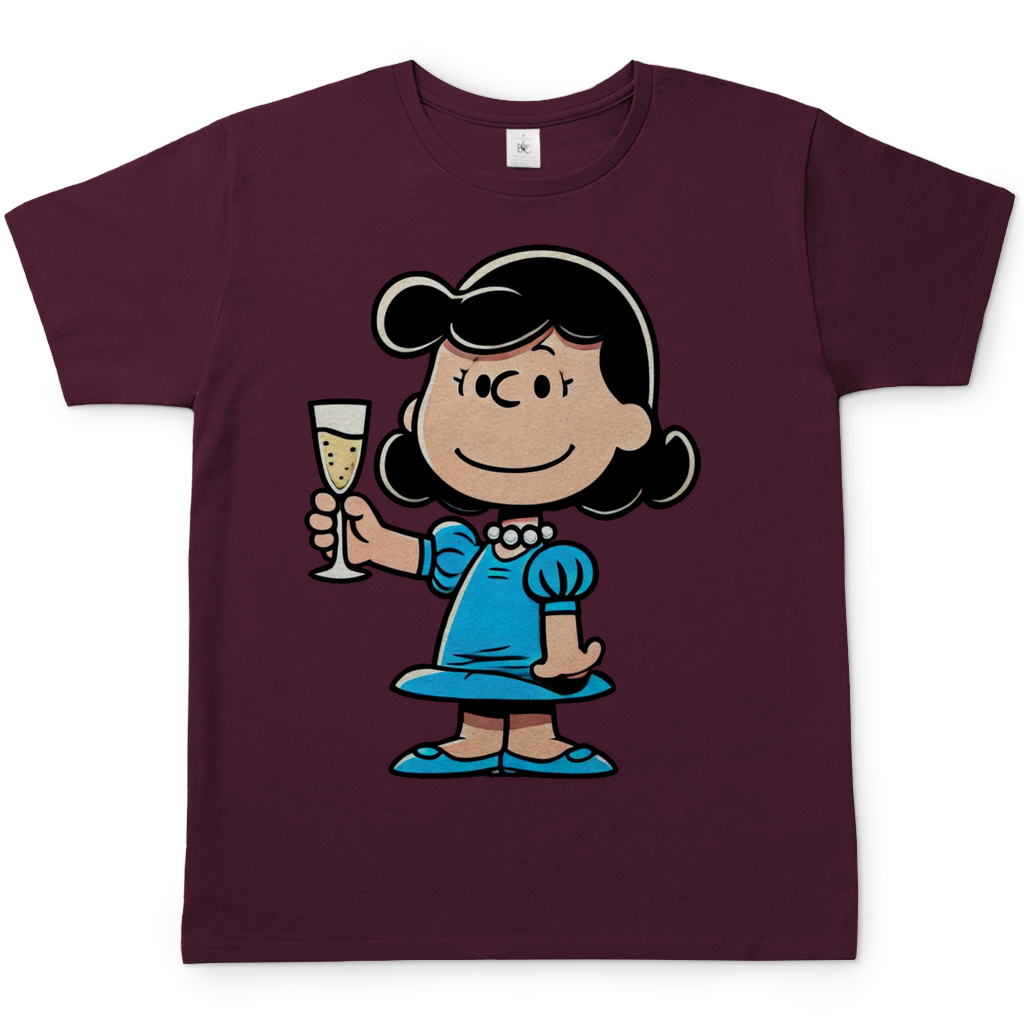 Lucy van Pelt mit Sekt - Die Peanuts - Herren Shirt Burgundy