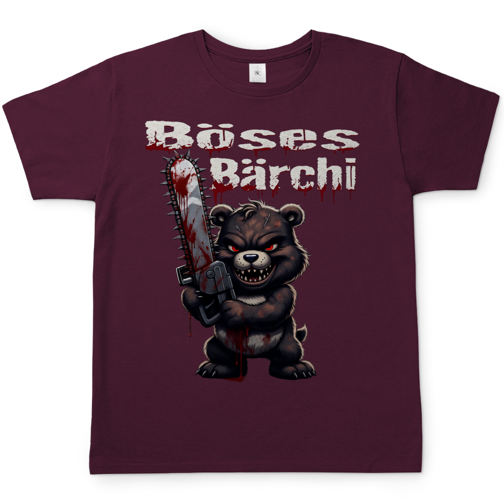 Böses Bärchi Kettensäge Herren T-Shirt Burgundy