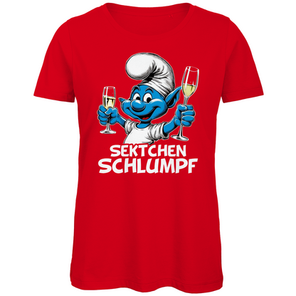 Sektchen Schlumpf Grafik - Damen Premium Bio T-Shirt Red