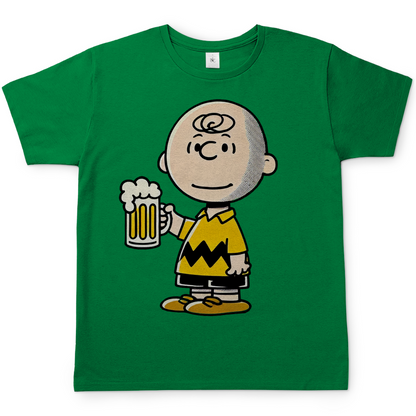 Charly Brown mit Bier -  Die Peanuts - Herren Shirt