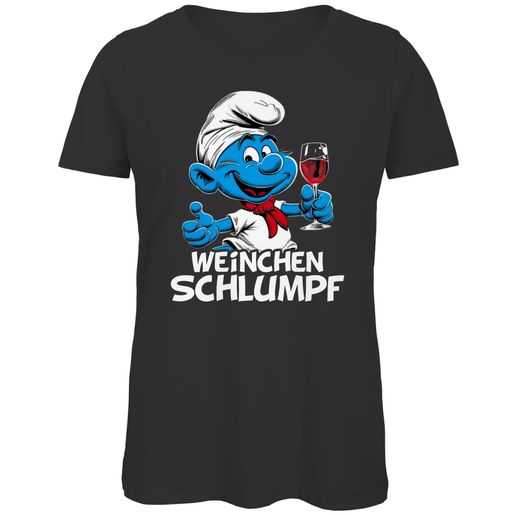 Weinchen Schlumpf Grafik - Damen Premium Bio T-Shirt