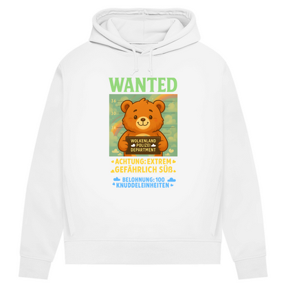 Damen Premium Bio Hoodie Wanted Glücksbärchi Wolkenland Extrem Gefährlich Süß White