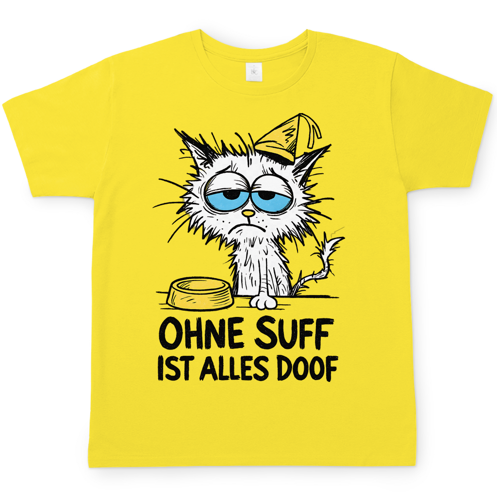 Suffkatze ohne Suff ist alles Doof - Herren T-Shirt Solar Yellow