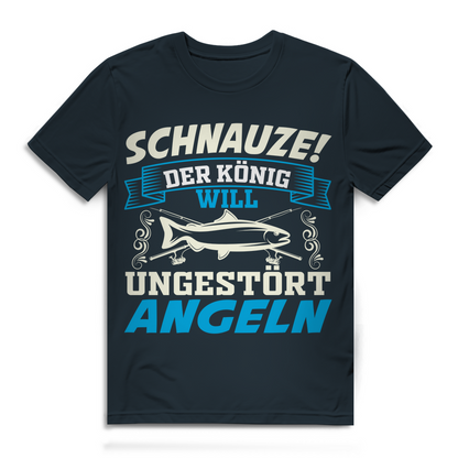 Herren T-Shirt – Schnauze der König will ungestört angeln – Angler Spruchshirt