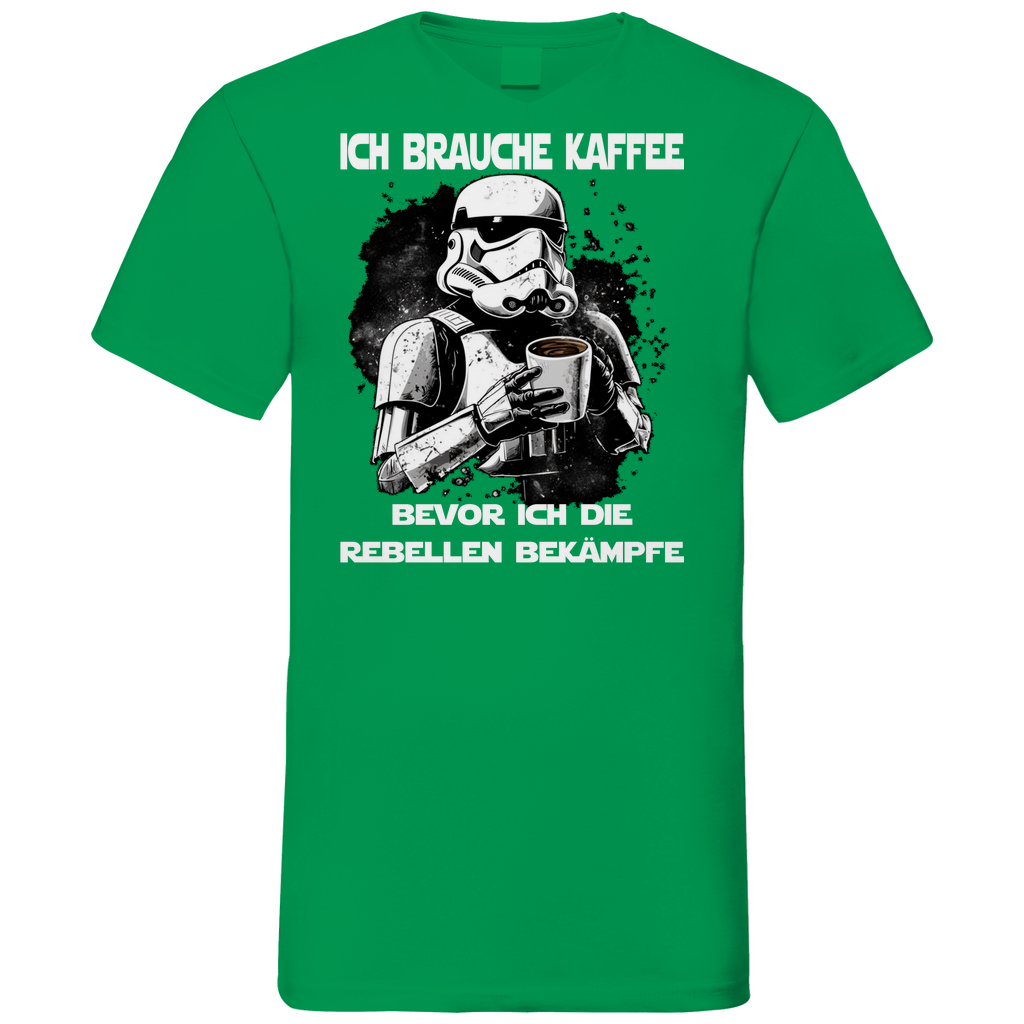 Ich brauche Kaffee - Stormtrooper - Herren V-Neck Shirt