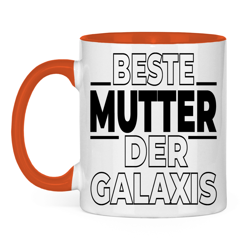 Beste Mutter der Galaxis - Tasse zweifarbig Orange