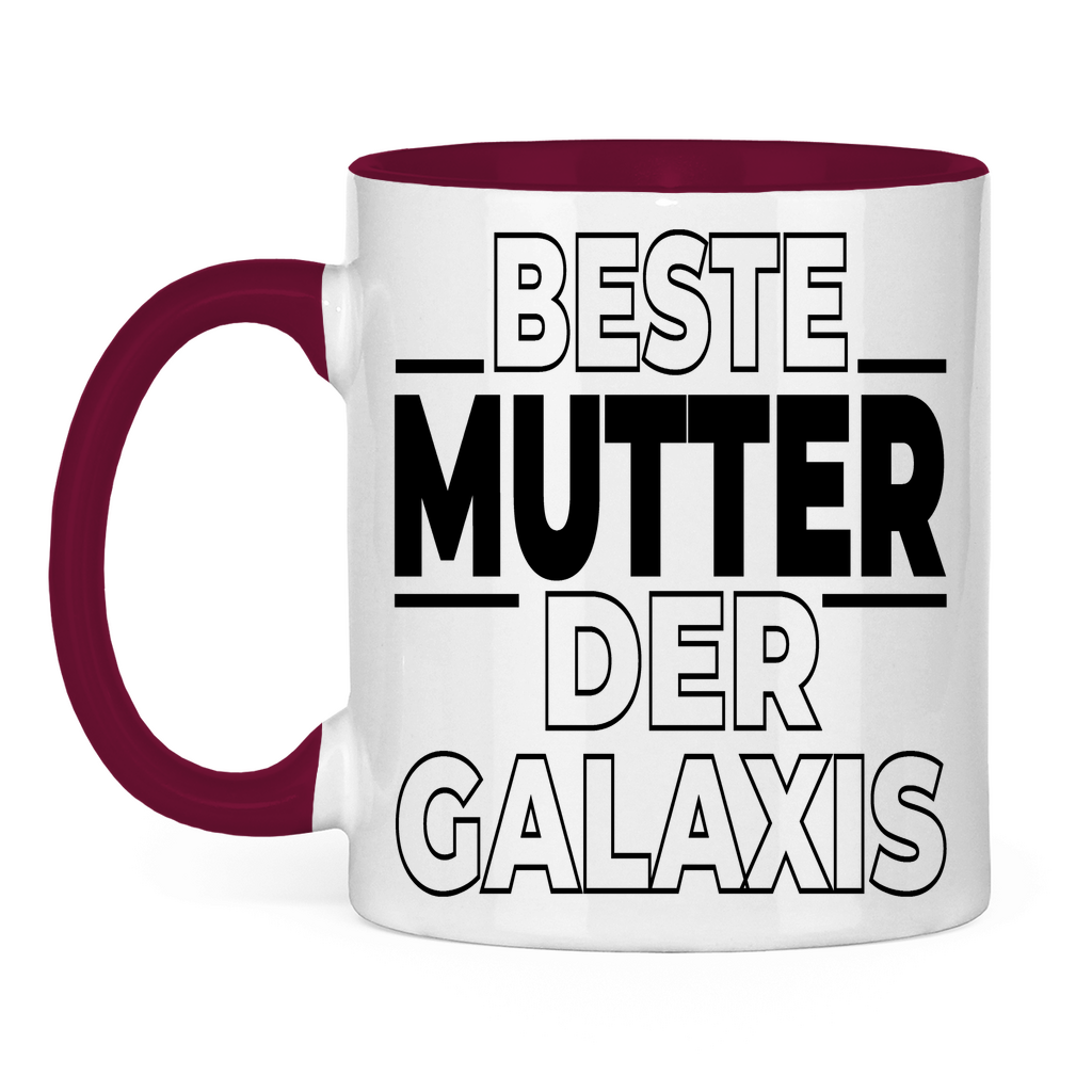 Beste Mutter der Galaxis - Tasse zweifarbig Burgundy