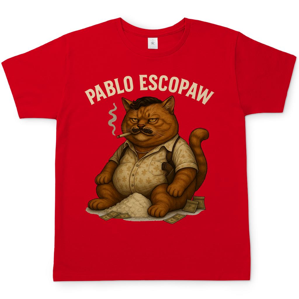 Pablo Escopaw Katze Mafia Escobar - Herren T-Shirt Red