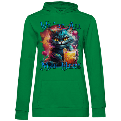 We´re All Mad Here Grinsekatze - Damen Hoodie Kelly Green