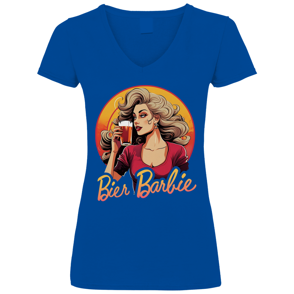 Bier Barbie - V-Neck Damenshirt