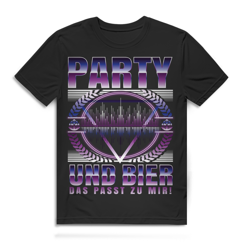 Festival T-Shirt für Herren – Party und Bier das passt zu mir – Club Design Black