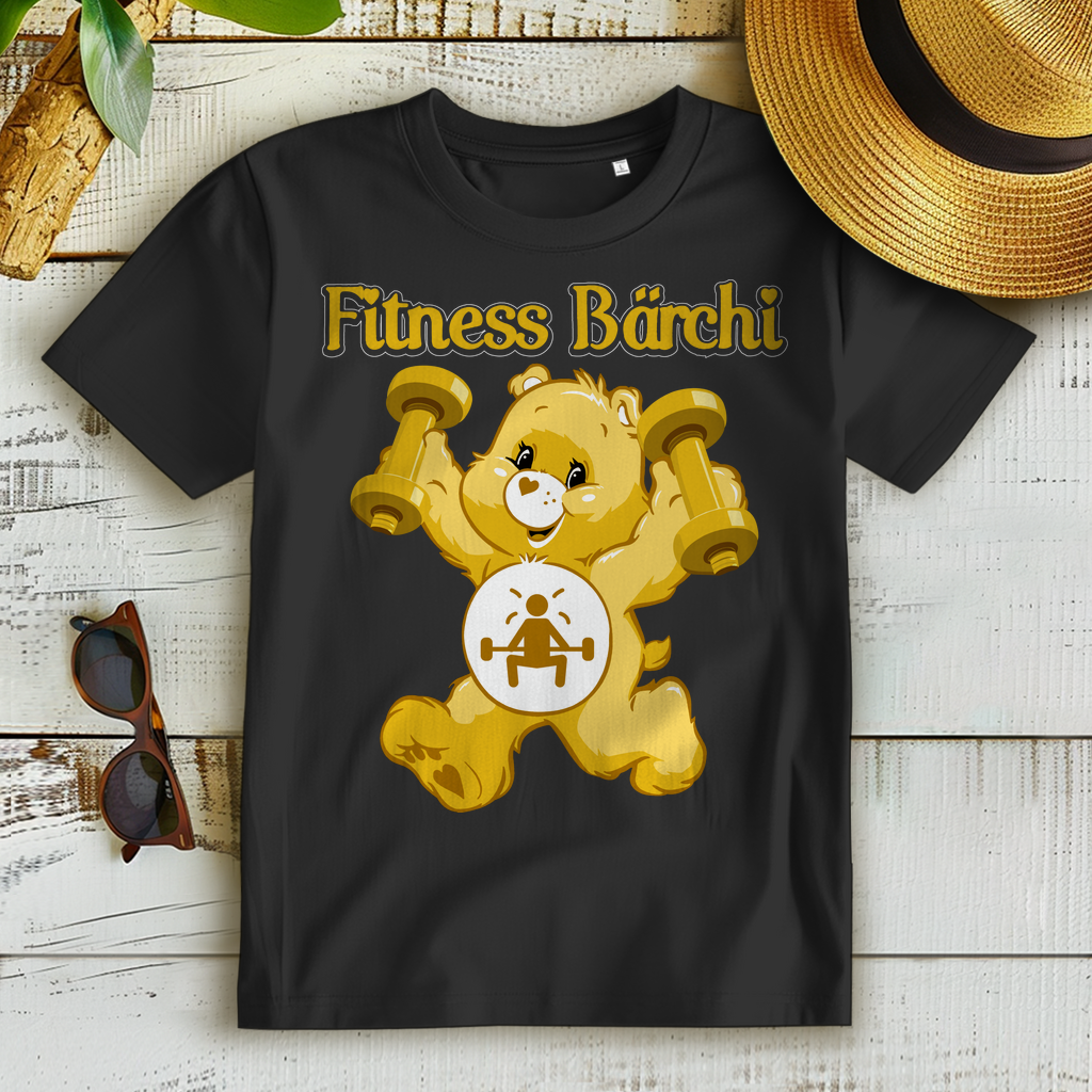Fitness Gym Fitnessstudio Bärchi Glücksbärchi - Damen Premium Bio T-Shirt Schwarz