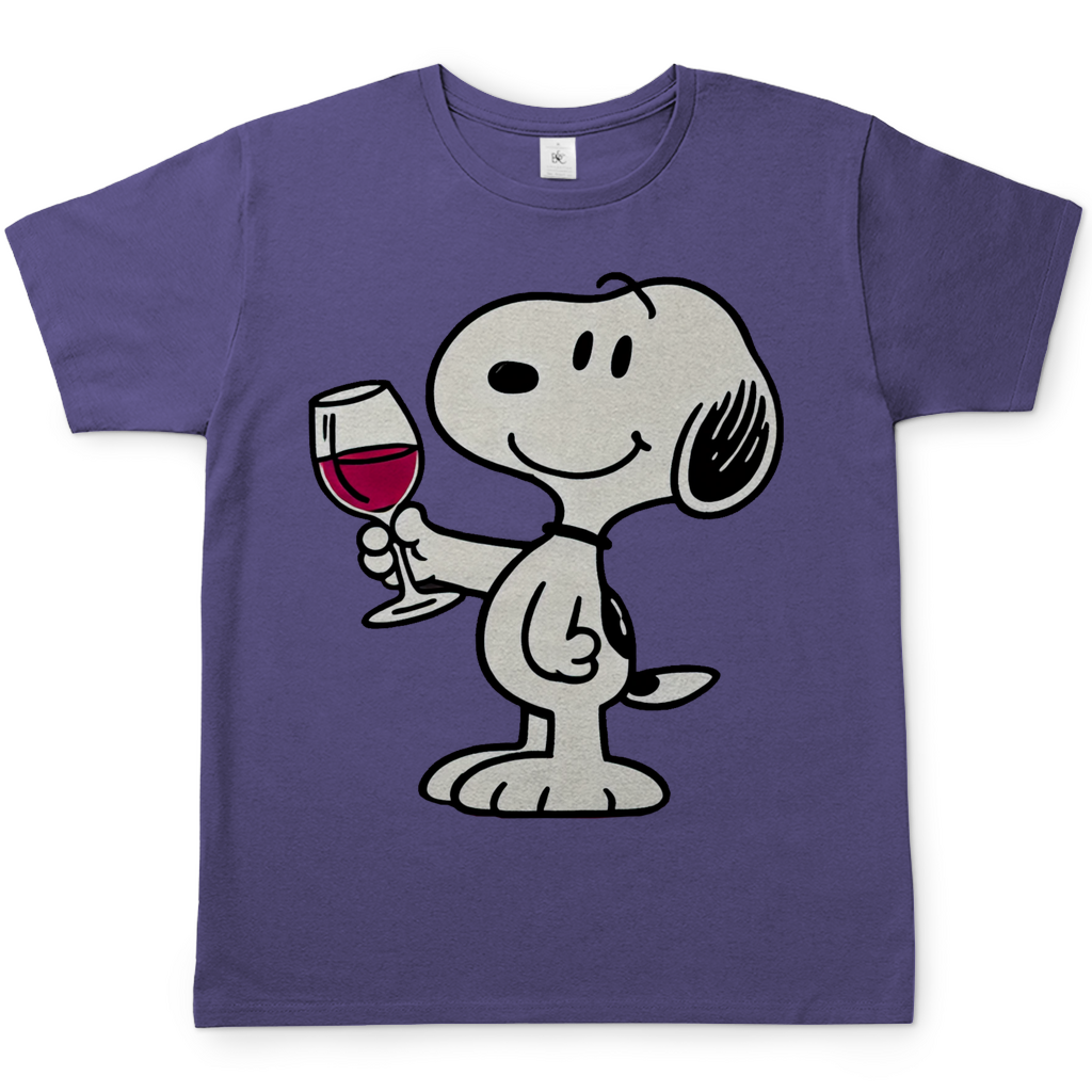 Snoopy mit Wein -  Die Peanuts - Herren Shirt