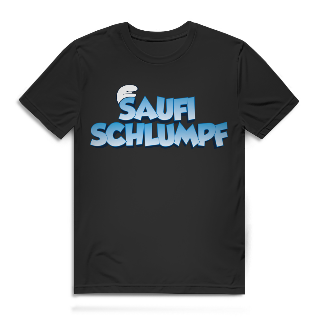 Saufi Schlumpf Shirt Herren – Lustiges Alkohol Design für Festival &amp; Saufen Black