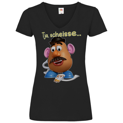 Tja, scheisse - Charlie Naseweis Toy Story - V-Neck Damenshirt Black