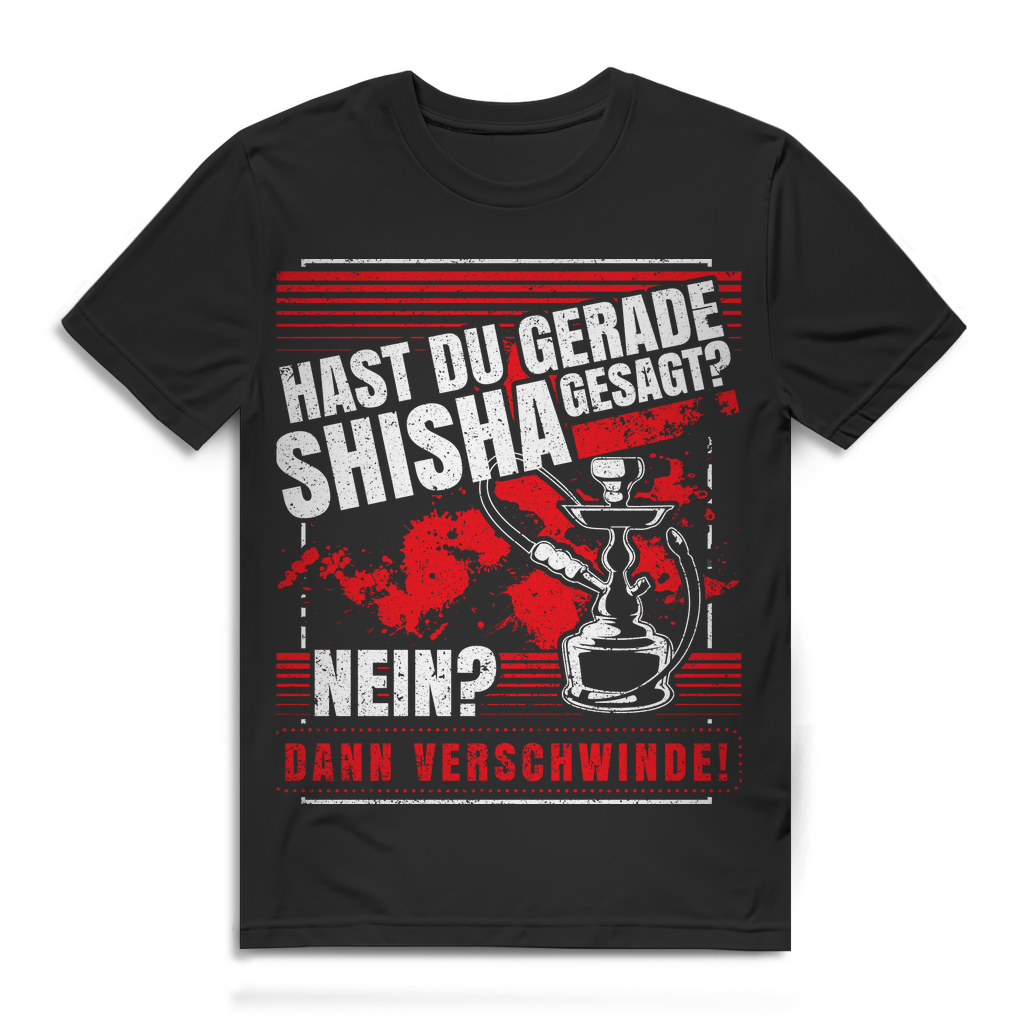 Herren T-Shirt Shisha gesagt Nein verschwinde Wasserpfeife Bio Baumwolle Black