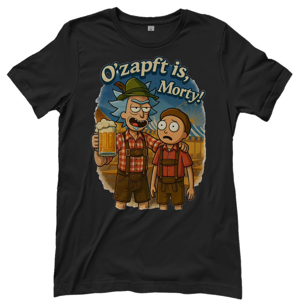 O´Zapft is Morty! Rick &amp; Morty Oktoberfest Bier - Damen T-Shirt Black