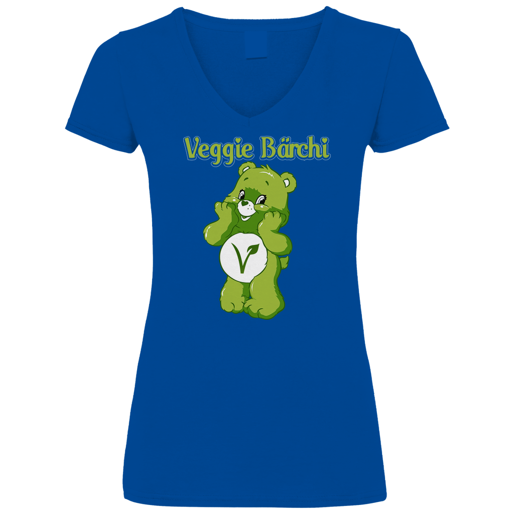 Veggie Bärchi - Glücksbärchi - V-Neck Damenshirt