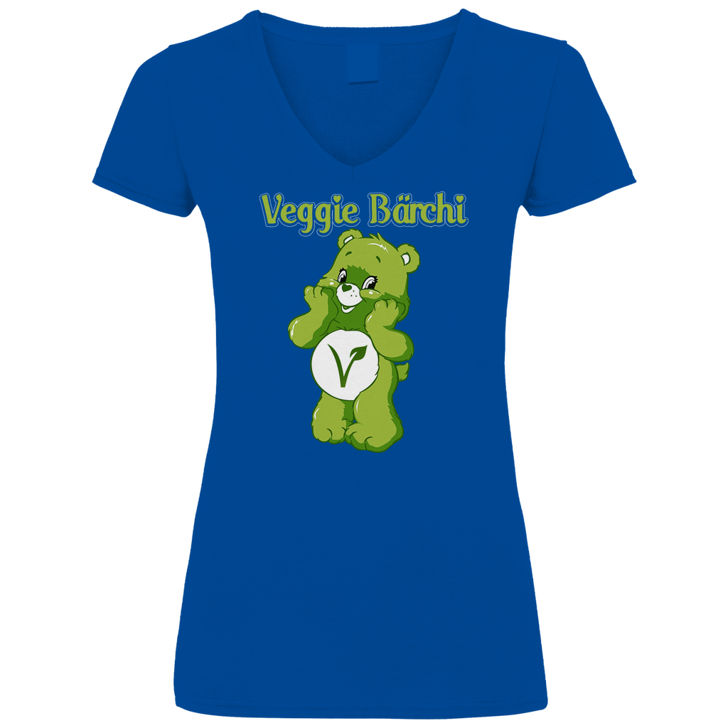Veggie Bärchi - Glücksbärchi - V-Neck Damenshirt Royal Blue XL