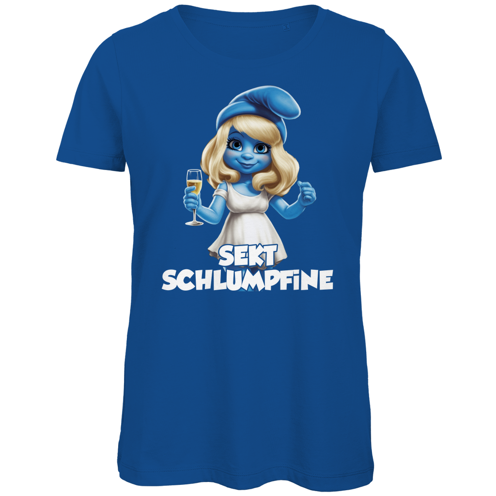Sekt Schlumpfine Grafik - Damen Premium Bio T-Shirt Royal Blue
