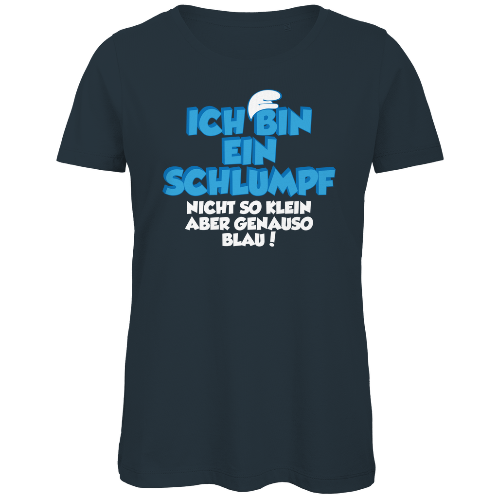 Ich bin ein Schlumpf nicht so klein aber genauso blau - Damen Premium Bio T-Shirt Dark Grey