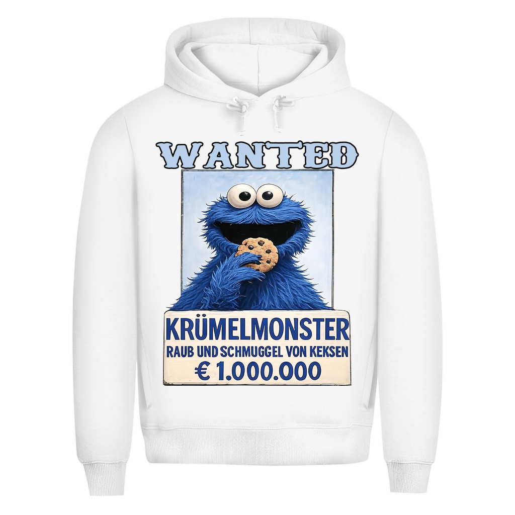 Wanted Krümelmonster Raub und Schmuggel von Keksen - Herren Premium Bio Hoodie White