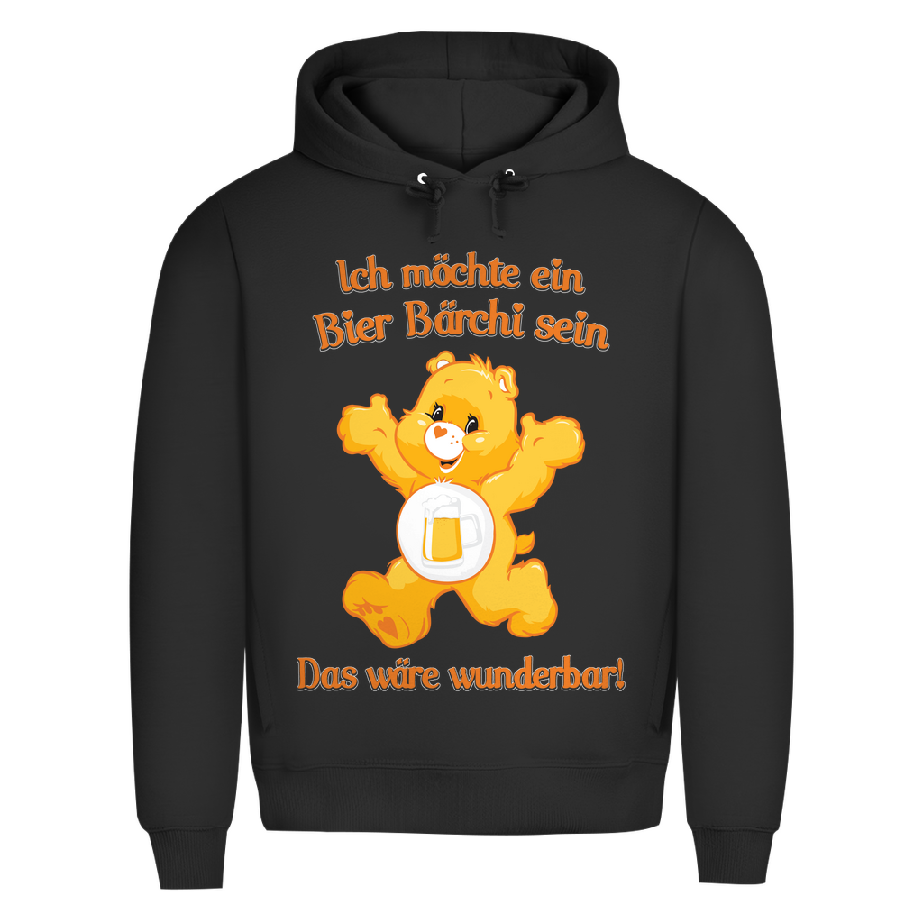 Herren Premium Bio Hoodie Ich möchte ein Bier Bärchi sein das wäre wunderbar! Black Pure