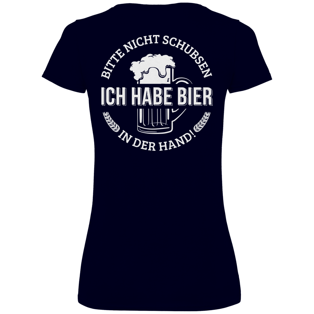 Bitte nicht schubsen - V-Neck Damenshirt