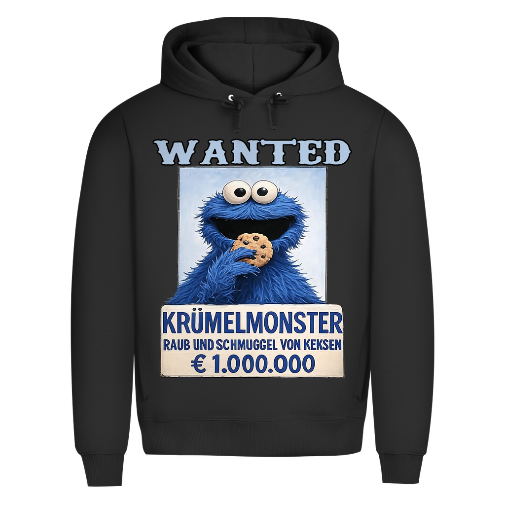 Wanted Krümelmonster Raub und Schmuggel von Keksen - Herren Premium Bio Hoodie Black Pure