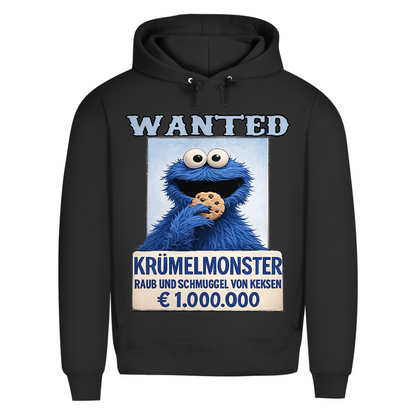 Wanted Krümelmonster Raub und Schmuggel von Keksen - Herren Premium Bio Hoodie Black Pure