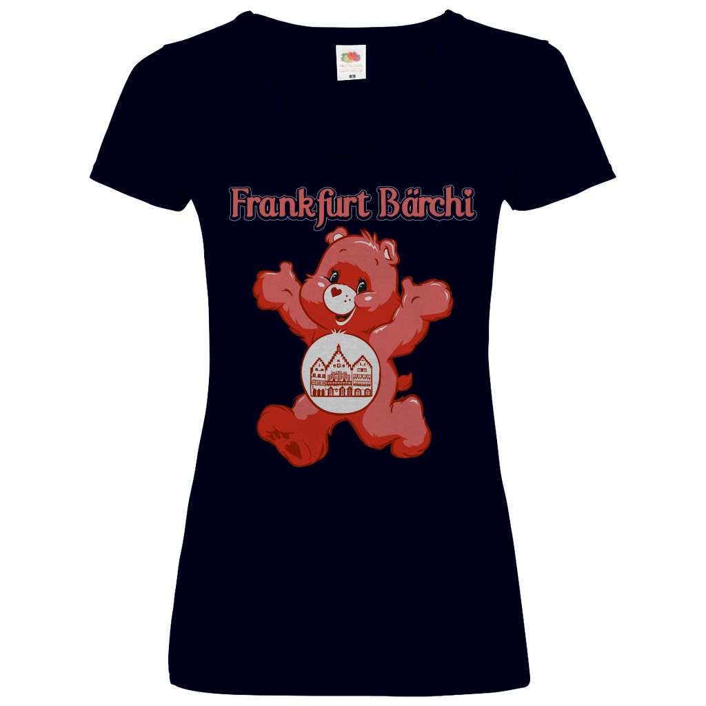 Frankfurt Bärchi - Glücksbärchi - V-Neck Damenshirt