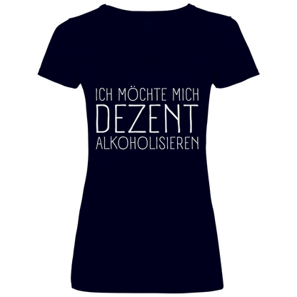 Ich möchte mich dezent alkoholisieren - V-Neck Damenshirt Deep Navy
