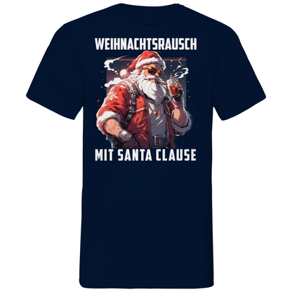 Weihnachtsrausch mit Santa Clause - Herren V-Neck Shirt Navy