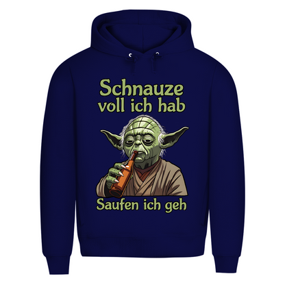 Herren Premium Bio Hoodie Yoda Schnauze Voll Ich Hab Saufen Ich Geh Navy Blue