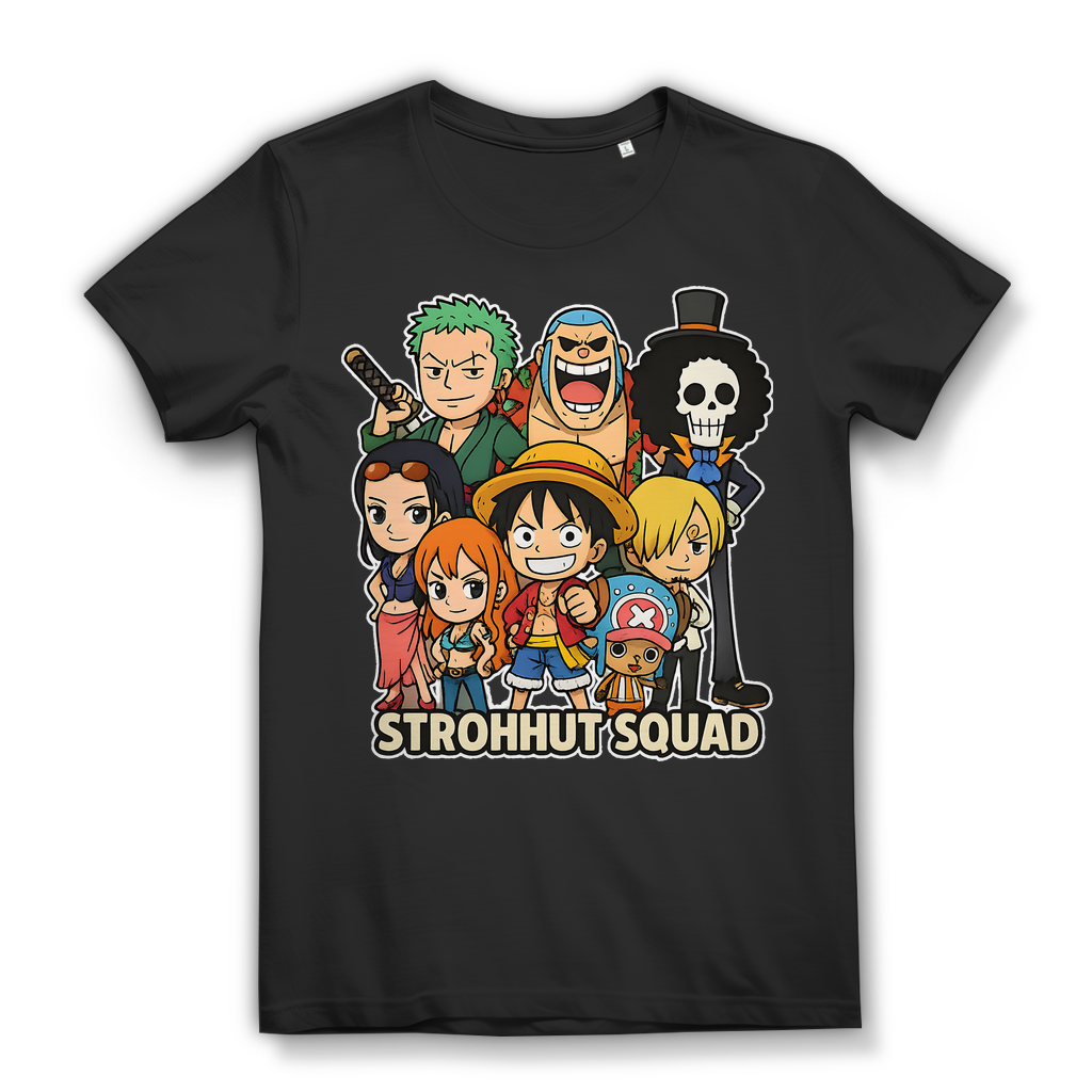 One Piece Strohhut Squad - Damen Premium Bio T-Shirt Black