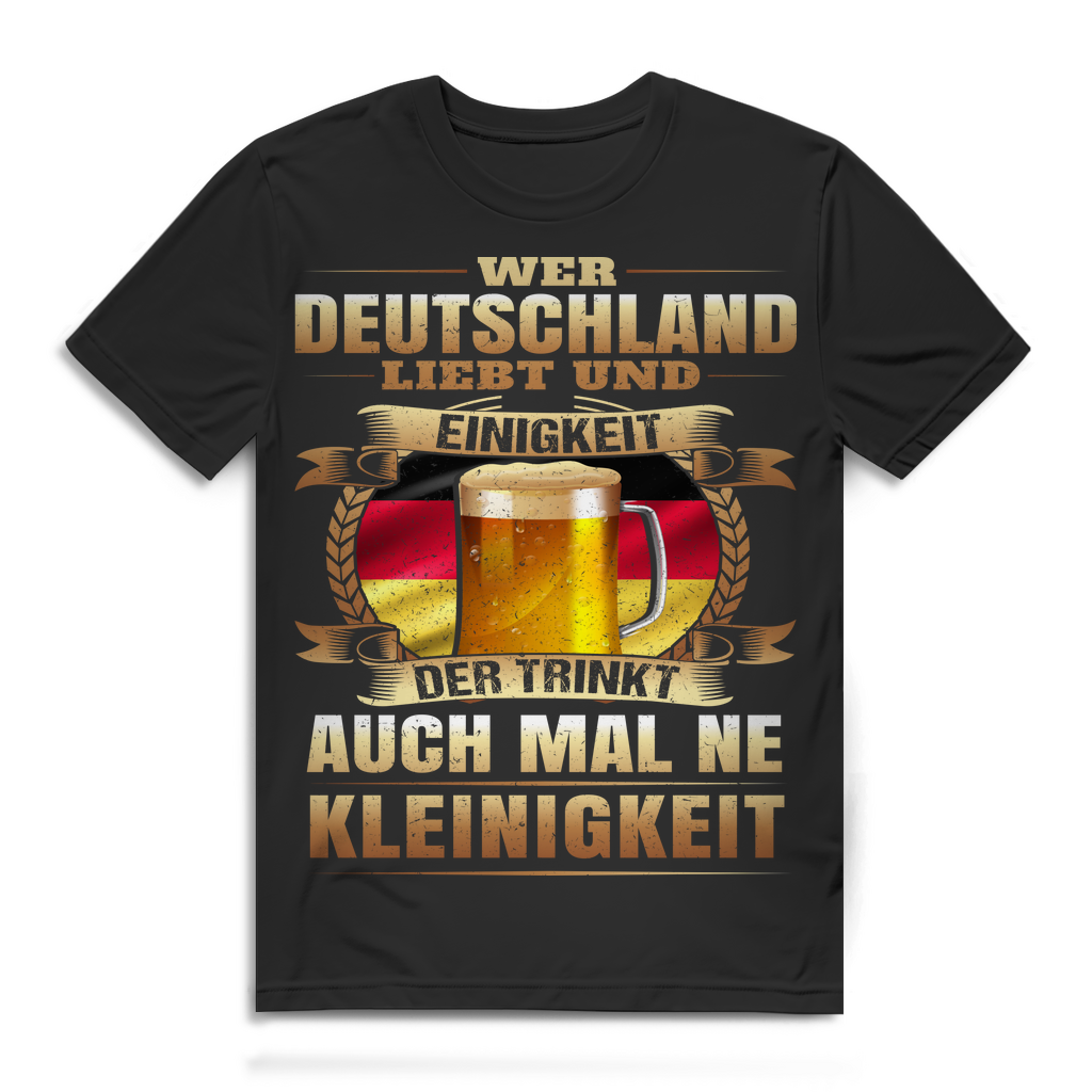 Wer Deutschland liebt der trinkt – Lustiges Bier Shirt für Herren mit Humor Black