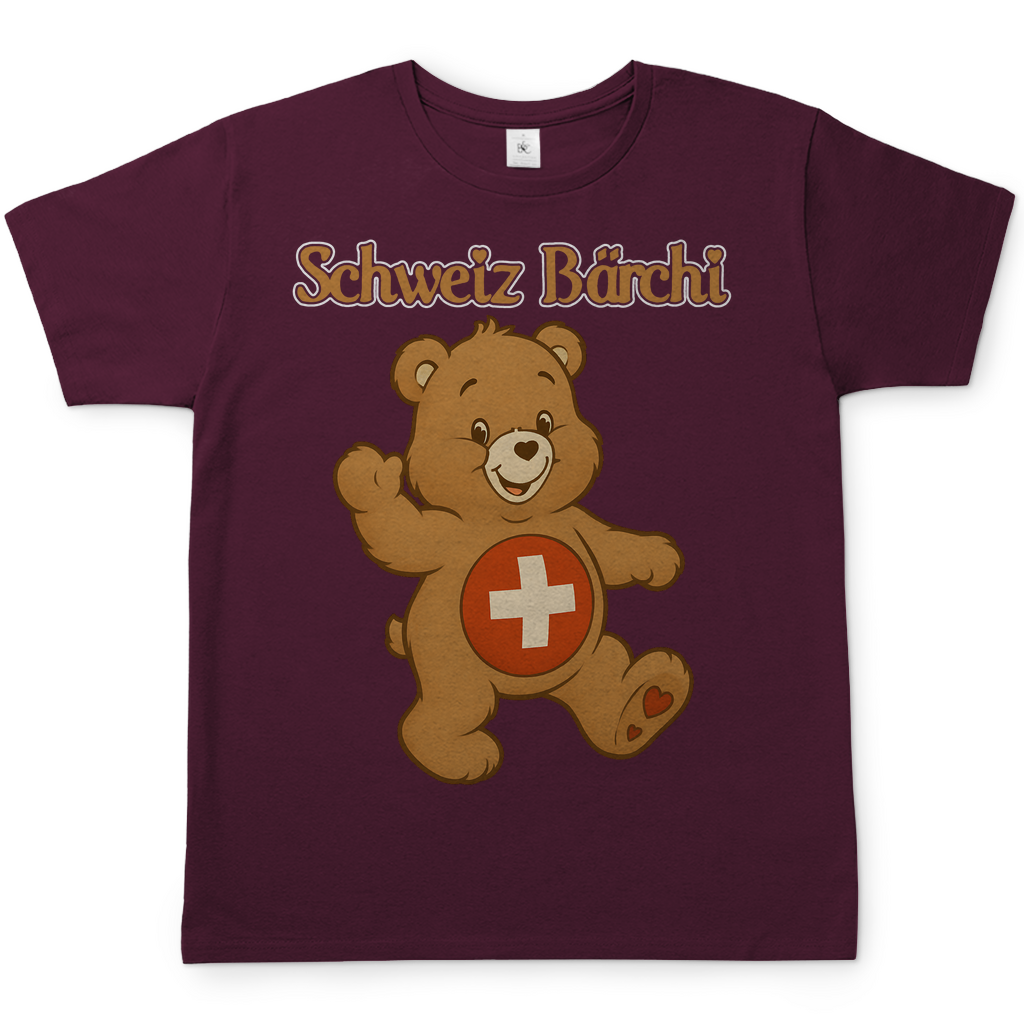 Schweiz Bärchi - Glücksbärchi - Herren T-Shirt Burgundy