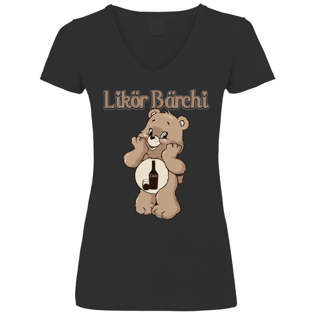 Likör Bärchi - Glücksbärchi - V-Neck Damenshirt